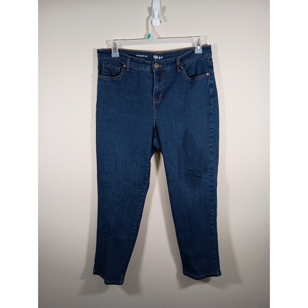 Style & Co Straight Leg Medium Wash Blue Jeans Plus Size 16 Petite